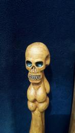 Wandelstokken Handgesneden Wood Spirit Bosgeest skull, Ophalen of Verzenden