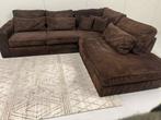 🚚GRATIS LEVERING ✅️bruine ribstof hoekbank, Ophalen, The best sofa, Zo goed als nieuw, 150 cm of meer