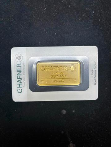 20 gram goudbaar C.Hafner - sealed met certificaat beschikbaar voor biedingen