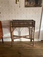 Vintage sixties rotan rieten plantenbak, Tuin en Terras, Bloembakken en Plantenbakken, Gebruikt, Rond, Ophalen of Verzenden, Binnen