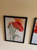 Bloemen schilderij met zwarte lijst, Ophalen of Verzenden