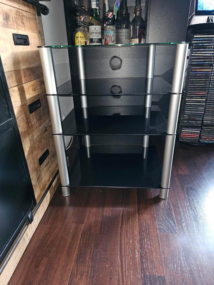 Stereo meubel van glas, Antiek en Kunst, Antiek | Tv's en Audio, Ophalen