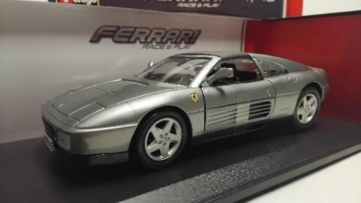 Ferrari 348 TS antraciet grijs Bburago metal new 1:18 KRD, Hobby en Vrije tijd, Modelauto's | 1:18, Zo goed als nieuw, Auto, Bburago