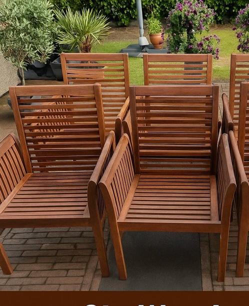 Houten tuinstoelen, Tuin en Terras, Tuinstoelen, Gebruikt, Hout, Ophalen of Verzenden