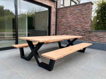  Industriële Douglashouten/steigerhouten Picknicktafels  beschikbaar voor biedingen
