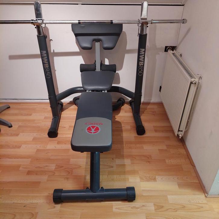 Complete Marcy Diamond Elite halterbank incl gewichten, Sport en Fitness, Fitnessapparatuur, Ophalen