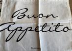 2 nieuwe servetten buon appetito riviera maison, Ophalen of Verzenden, Zo goed als nieuw, Wit