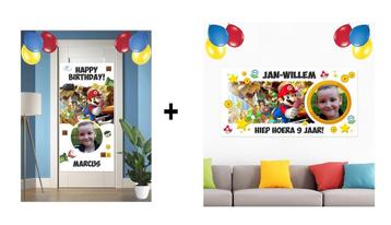 Super Mario muurposter deurposter met naam foto kind 120x60 beschikbaar voor biedingen