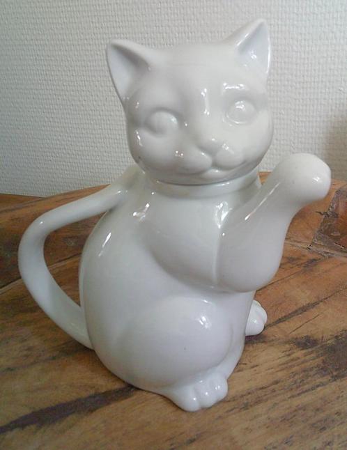Kitty cat Theepot keramiek wit takahashi Japan, Antiek en Kunst, Curiosa en Brocante, Ophalen of Verzenden