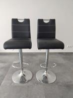 2 zwarte barkrukken in nieuwstaat - in hoogte verstelbaar, Ophalen of Verzenden