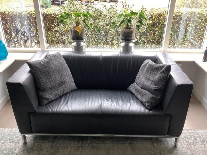 Bank, chaise longue, stoel - grijs stof & leer, merk montel, Huis en Inrichting, Banken | Sofa's en Chaises Longues, Zo goed als nieuw