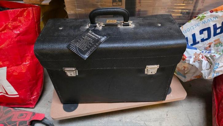 Vintage Leren Tas - Hepco & Becker, Sieraden, Tassen en Uiterlijk, Beautycases, Gebruikt, Zwart, Met slot, Ophalen of Verzenden