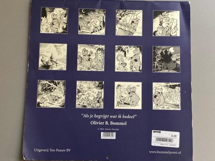 Kalender Heer Olivier B. Bommel (2004), Verzamelen, Stripfiguren, Zo goed als nieuw, Gebruiksvoorwerp, Olivier B, Bommel en Tom Poes