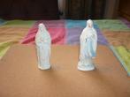 Twee Antiek beeldjes  lourdes en maria  bisque beeldje, Ophalen of Verzenden