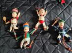 Houten vintage trekpoppetjes sport figuren, Ophalen of Verzenden, Zo goed als nieuw