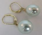 Geelgouden pareloorbellen 14K met zilvergrijze parels, Sieraden, Tassen en Uiterlijk, Oorbellen, Hangers, Verzenden, Nieuw, Goud