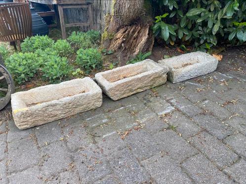 Oude hardstenen trog, Tuin en Terras, Waterpartijen en Fonteinen, Gebruikt, Waterornament, Graniet, Ophalen
