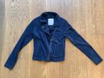 Donkerblauwe jas met schuine rits - maat 134/140, Kinderen en Baby's, Kinderkleding | Maat 134, Jongen of Meisje, Ophalen of Verzenden
