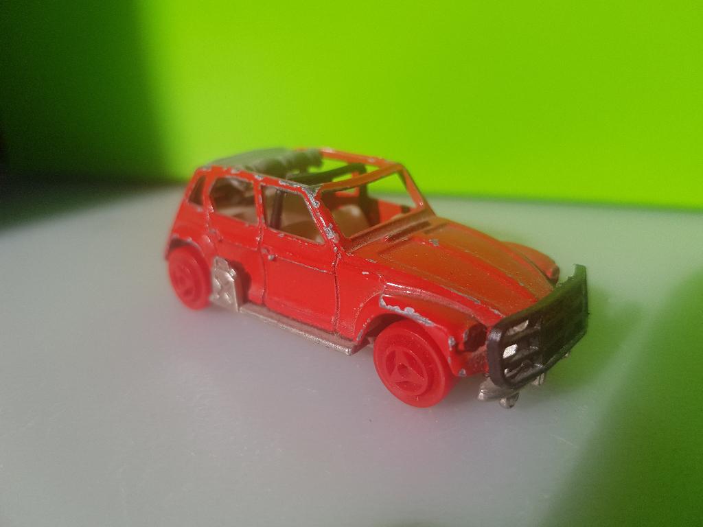 Majorette 231 - Citroën Dyane Rally [rood] 1/60, Ophalen of Verzenden, Gebruikt, Auto