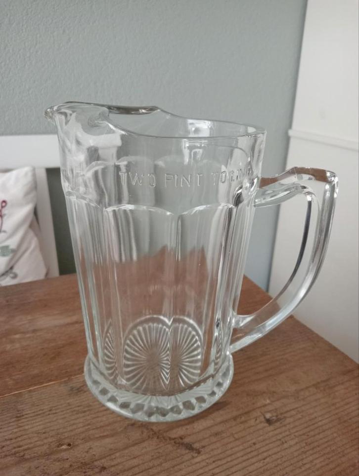 Engelse pub beer jug / zware vaas, Antiek en Kunst, Antiek | Glas en Kristal, Ophalen of Verzenden