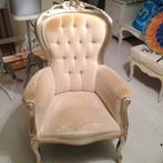 Beige fauteuil met licht gouden rand, Ophalen