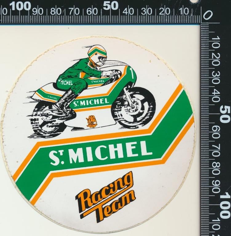 Sticker: St Michel - Racing Team, Verzamelen, Ophalen of Verzenden, Zo goed als nieuw, Auto of Motor