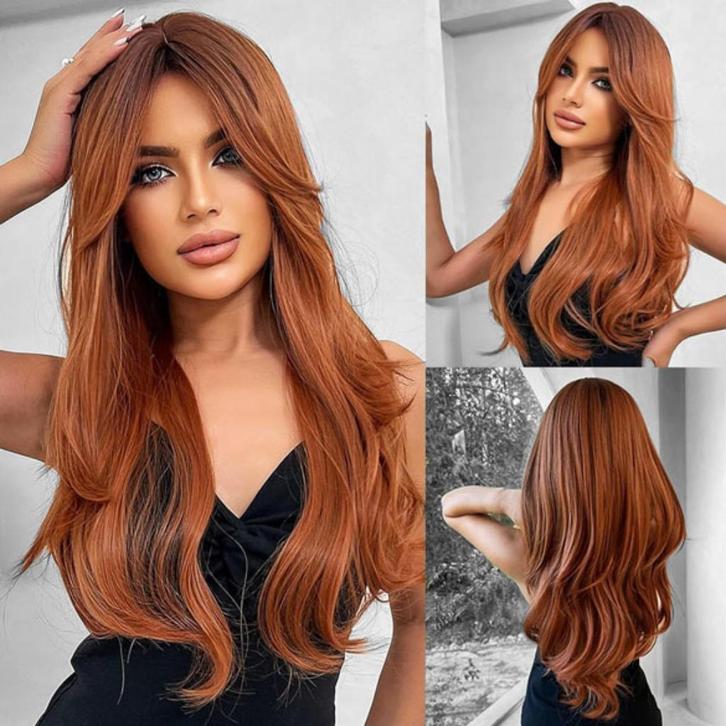 Pruik lang steil haar koper rood model Axel, Sieraden, Tassen en Uiterlijk, Uiterlijk | Haarverzorging, Nieuw, Pruik of Haarverlenging