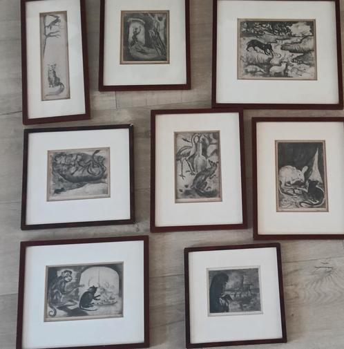 Jeanne Bieruma Oosting (1898-1994) - Fabels La Fontaine, Antiek en Kunst, Kunst | Etsen en Gravures, Ophalen of Verzenden