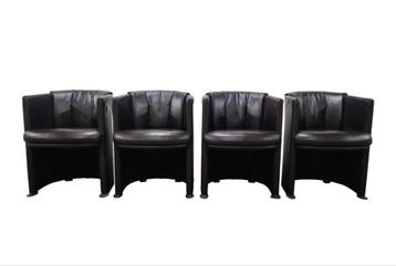 4 of 5 leren Rolf Benz vintage club fauteuils beschikbaar voor biedingen