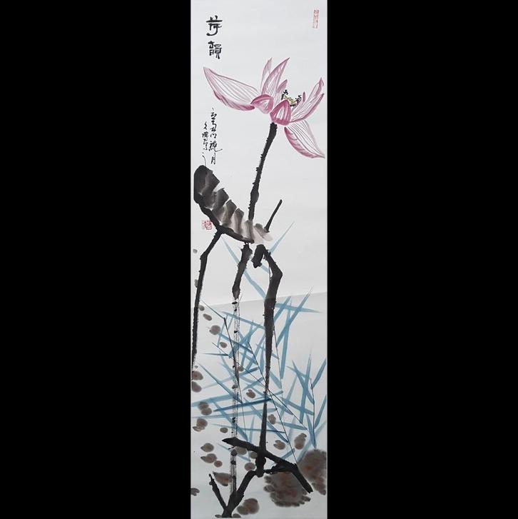 originele Chinese schilderij sinterklaascadeau huisdecorati, Antiek en Kunst, Kunst | Schilderijen | Klassiek, Ophalen of Verzenden