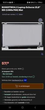 15,6" HD Laptopscherm (1366x768), Computers en Software, Monitoren, Ophalen of Verzenden, Nieuw, IPS