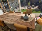 tuintafel..steiger houten gebeitst, Tuin en Terras, Ophalen of Verzenden, Gebruikt, Hout