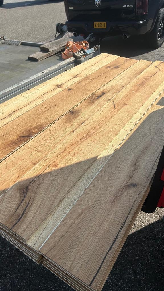 Eiken vloer multivloer parket geborsteld en geolied, Huis en Inrichting, Stoffering | Vloerbedekking, Nieuw, Parket, 75 m² of meer
