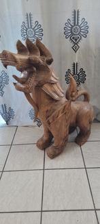 Twee Thaise Houten Honden - Decoratie, Antiek en Kunst, Kunst | Beelden en Houtsnijwerken, Ophalen of Verzenden