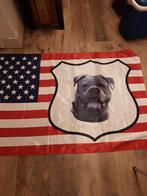 Amerikaanse vlag met.bull  bijde zijde gedrukt 150x85 cm, Ophalen