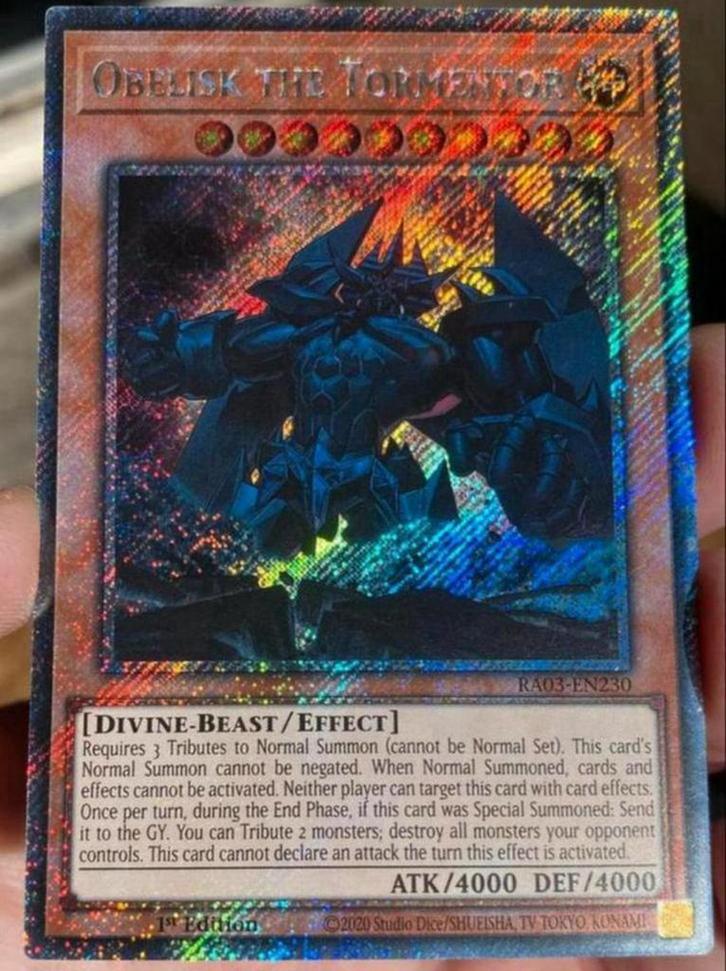 Yu-Gi-Oh! Alternate Obelisk The Tormentor RA03 1st Ed M/NM, Hobby en Vrije tijd, Verzamelkaartspellen | Yu-gi-Oh!, Zo goed als nieuw