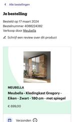 Meubella Kledingkast Gregory - ZGAN, Huis en Inrichting, Kasten | Kledingkasten, Eikenhout, Ophalen of Verzenden, Zo goed als nieuw