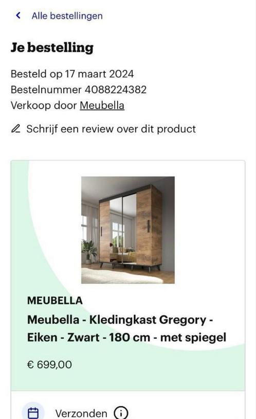 Meubella Kledingkast Gregory - ZGAN, Huis en Inrichting, Kasten | Kledingkasten, Zo goed als nieuw, 150 tot 200 cm, 50 tot 75 cm
