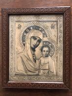 Oude Russische Icoon van de Moeder Gods van Kazan, Ophalen of Verzenden