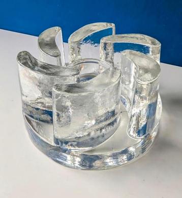 Vintage glazen theelichthouder rechaud/voor theepot beschikbaar voor biedingen