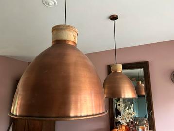 2 Koperkleurige Hanglampen - Perfect voor boven tafel! beschikbaar voor biedingen