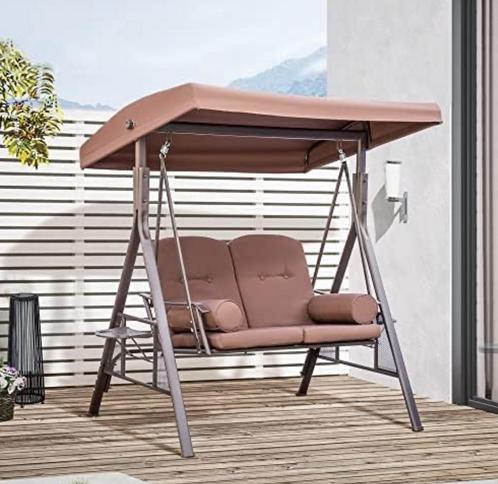 Tuinschommel schommelbank met verstelbare dak, Tuin en Terras, Tuinbanken, Nieuw, Schommelbank, Ophalen