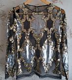 Glitter blouse, Nieuw, Maat 38/40 (M), Zwart, Ophalen
