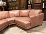 Cognac leren hoekbank, Ophalen, Cowboy rodeo, Info@chesterfieldjunkie.nl, Hoekbank