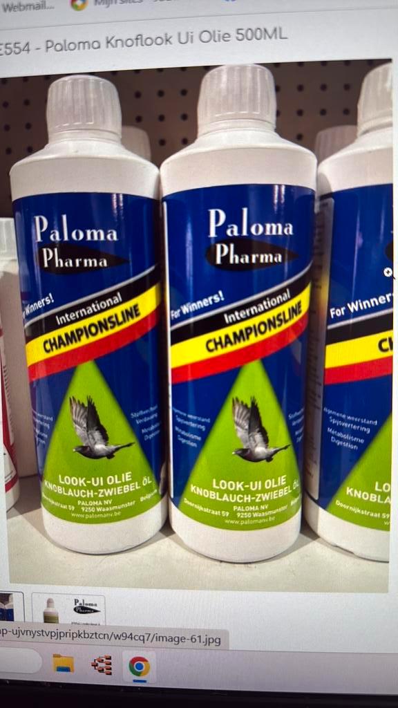 Paloma Knoflook Ui Olie 500ML, Dieren en Toebehoren, Dierenvoeding, Vogel, Ophalen of Verzenden