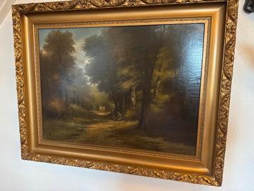 Schilderij: Boslandschap met figuren beschikbaar voor biedingen