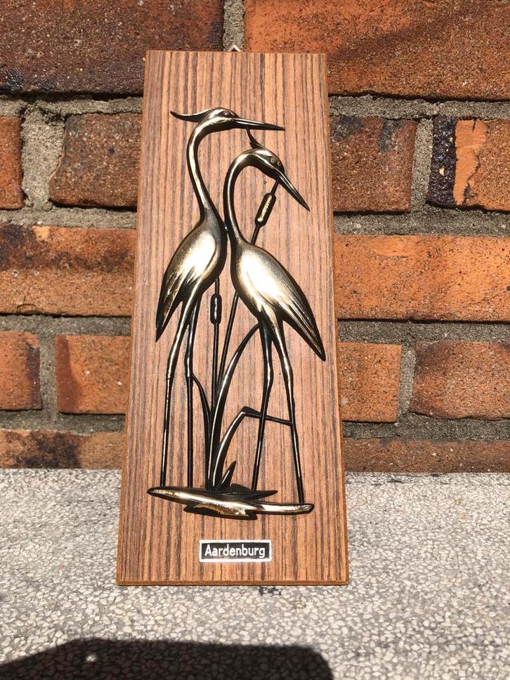 Aardenburg Wanddecoratie Reigers Vintage Hout Metaal, Antiek en Kunst, Antiek | Woonaccessoires, Ophalen of Verzenden