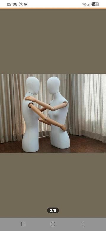 30x torso's paspop buste, houten plooibare armen, Hans Boodt beschikbaar voor biedingen