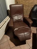 Comfortabele lederen fauteuil, Huis en Inrichting, Fauteuils, Ophalen, Gebruikt, Minder dan 75 cm, Leer