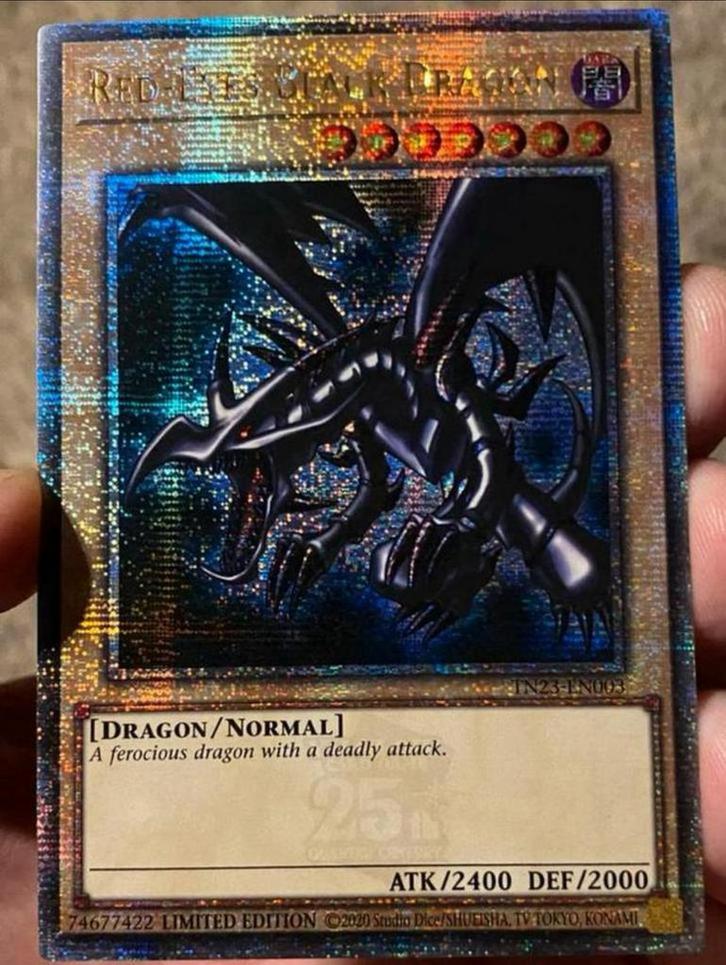 Yu-Gi-Oh! Red Eyes Black Dragon TN23 25th QCR Promo !, Hobby en Vrije tijd, Verzamelkaartspellen | Yu-gi-Oh!, Zo goed als nieuw